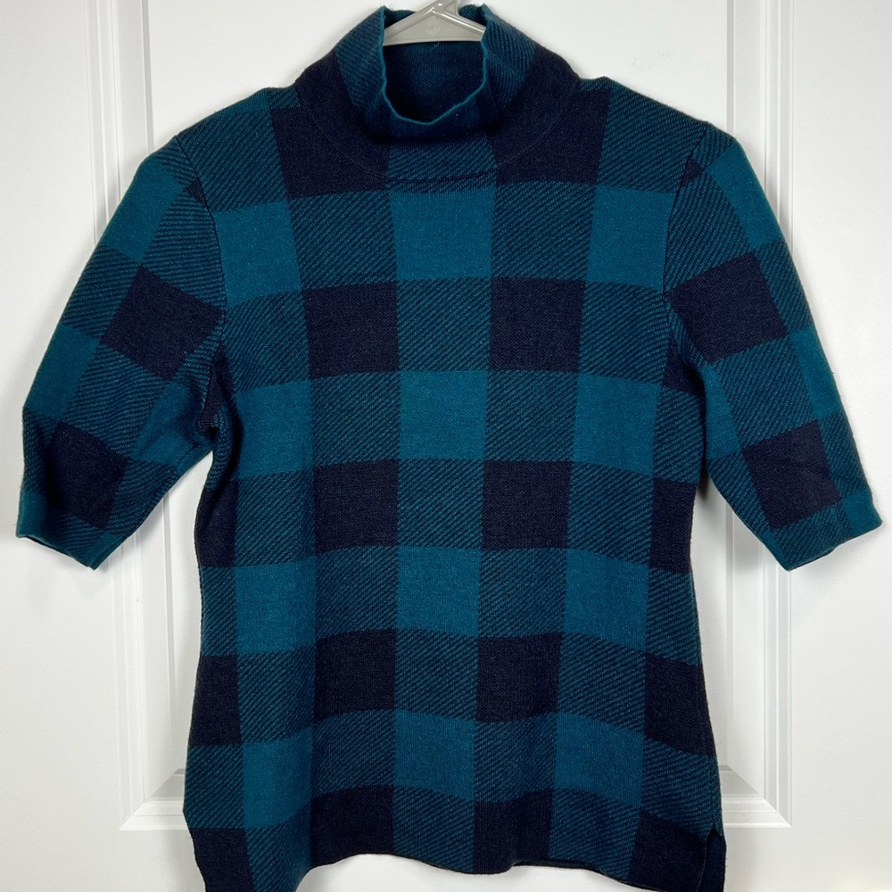 Ann Taylor Teal and Black Knit Sweater